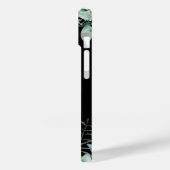 ユーカリの緑のウッドランドシダのモノグラムブラック Case-Mate iPhoneケース (裏面 / 左)