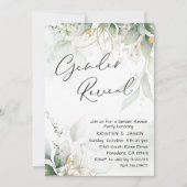 ユーカリの緑のジェンダーが明らかにするパーティー 招待状 (正面)