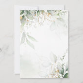 ユーカリの緑のジェンダーが明らかにするパーティー 招待状 (裏面)