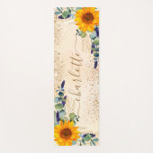 ユーカリの緑のヒマワリのグリッターの塵 ヨガマット (正面)