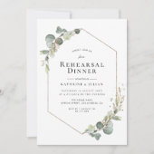 ユーカリの緑のフレームのリハーサル 招待状 (正面)