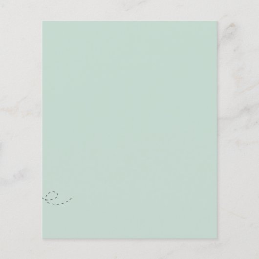 ユーカリの緑の予算の赤ちゃんシャワー招待状 (裏面)