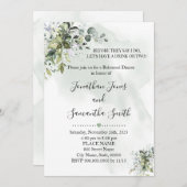 ユーカリの緑の多肉性リハーサルのディナー 招待状 (正面/裏面)