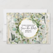 ユーカリの緑の文字列ライト国材 セーブザデート (正面)