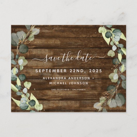 ユーカリの緑の木を保存素朴する 案内ポストカード (正面)