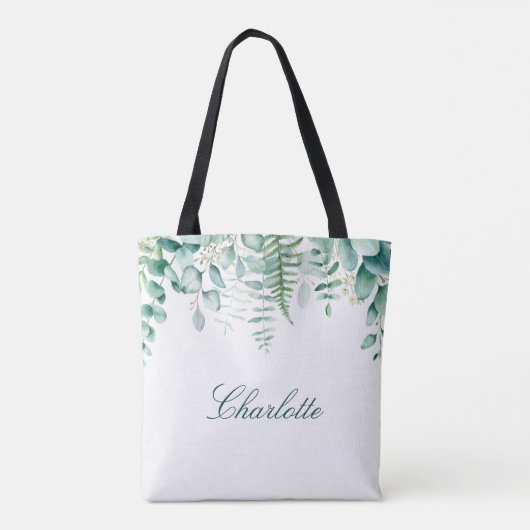 ユーカリの緑の森林シダの名前 トートバッグ (裏面)