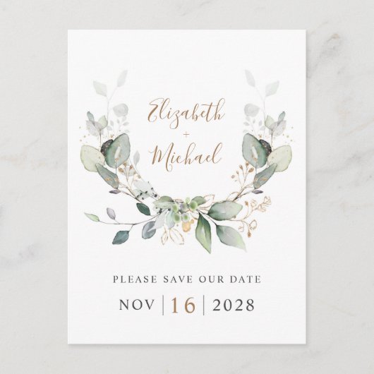 ユーカリの緑の水の色は、日付を保存 案内ポストカード (正面)