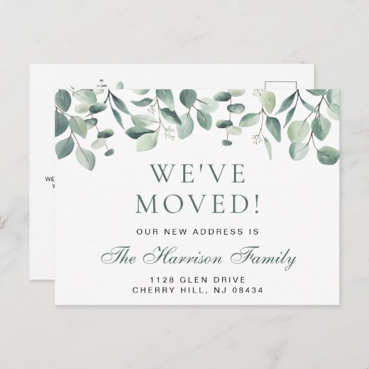 ユーカリの緑の水色を動かした 案内ポストカード (正面/裏面)