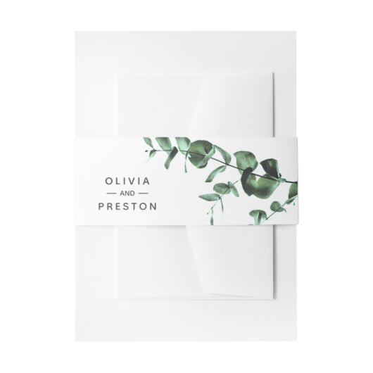 ユーカリの緑の水色 招待状ベリーバンド (正面例)