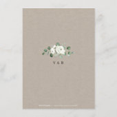 ユーカリの緑の白いフローラの結婚素朴 エンクロージャーカード (裏面)