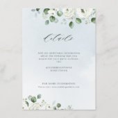 ユーカリの緑の白いフローラの結婚素朴 エンクロージャーカード (正面)