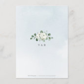 ユーカリの緑の白いフローラの結婚素朴 エンクロージャーカード (裏面)