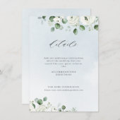 ユーカリの緑の白いフローラの結婚素朴 エンクロージャーカード (正面/裏面)