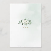 ユーカリの緑の白いフローラの結婚素朴 エンクロージャーカード (裏面)