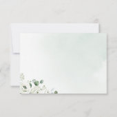 ユーカリの緑の白いフローラの結婚素朴 サンキューカード (裏面)