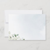 ユーカリの緑の白いフローラ素朴 サンキューカード (裏面)