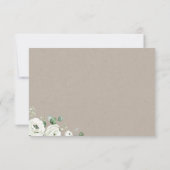 ユーカリの緑の白いフローラ素朴 サンキューカード (裏面)