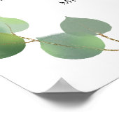 ユーカリの緑の結婚式プログラムのタイムライン ポスター (角)