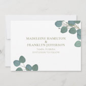 ユーカリの緑の結婚葉を保存 セーブザデート (裏面)