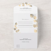 ユーカリの緑の結婚黄金 オールインワン招待状 (外側)