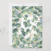 ユーカリの緑の草木の花輪の婚約パーティ 招待状 (裏面)