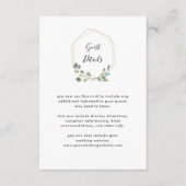 ユーカリの緑の草木|の幾何学的な結婚式の詳細 エンクロージャーカード (正面)
