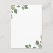 ユーカリの緑の草木|の幾何学的な結婚式の詳細 エンクロージャーカード (裏面)