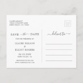 ユーカリの緑の葉の日付写真を保存 案内ポストカード (裏面)