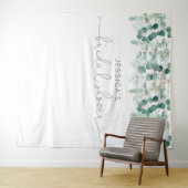 ユーカリの緑の葉エレガントブライダルシャワー タペストリー (インサイチュ(横))