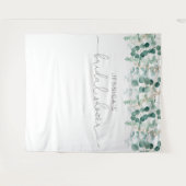 ユーカリの緑の葉エレガントブライダルシャワー タペストリー (正面(横))