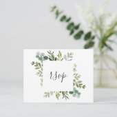 ユーカリの緑の葉 RSVP インビテーションポストカード (スタンド正面)