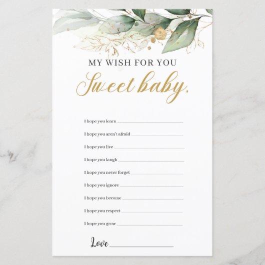 ユーカリの緑の金ゴールドは、ベビーゲームを願う (正面)