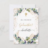 ユーカリの緑の金ゴールドゴッドマザー提案 招待状 (正面)