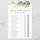 ユーカリの緑の金ゴールド誰がゲームを言ったか推測 (正面)