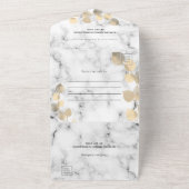 ユーカリの緑の黄金の結婚大理石 オールインワン招待状 (外側)