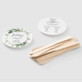 ユーカリの緑シンプルのエレガントな結婚式プログラム ハンドファン (組立なし)