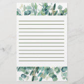 ユーカリの縁取り個人用ライン入り 便箋 (裏面)