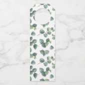 ユーカリの群葉の結婚式の歓迎 ボトルネックタグ (裏面)