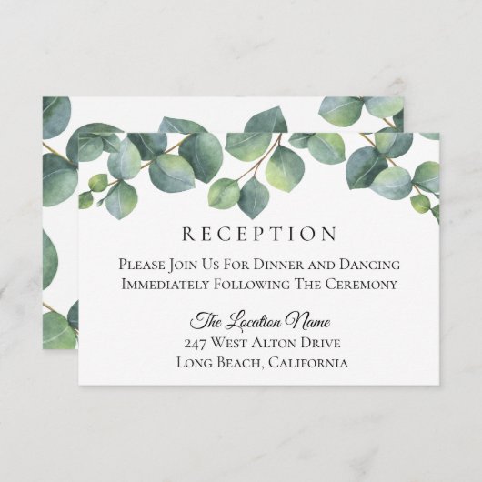 ユーカリの群葉の結婚披露宴 エンクロージャーカード (正面/裏面)