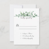 ユーカリの羨望の水彩画RSVP 出欠カード (裏面)