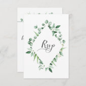 ユーカリの羨望の水彩画RSVP 出欠カード (正面/裏面)