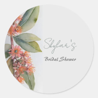 ユーカリの花のお祝い ラウンドシール