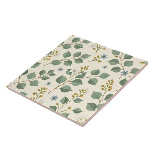 ユーカリの花のシームレスパターン タイル (側面)