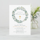 ユーカリの花のリース 洗礼式招待状 招待状 (スタンド正面)