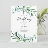 ユーカリの花の水彩画 ウェディング招待状 招待状 (スタンド正面)