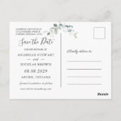 ユーカリの葉が日付を保存 ポストカード (裏面)