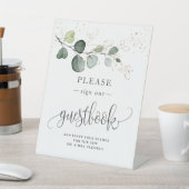 ユーカリの葉が私たちのゲストブックに署名 台座サイン (インサイチュ)