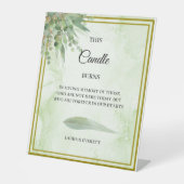 ユーカリの葉このロウソクはメモリの中で燃える 台座サイン (正面)