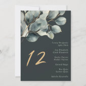 ユーカリの葉のウェディングテーブル席次表 招待状 (裏面)