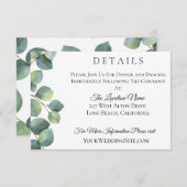 ユーカリの葉のウェディング詳細 エンクロージャーカード (正面/裏面)